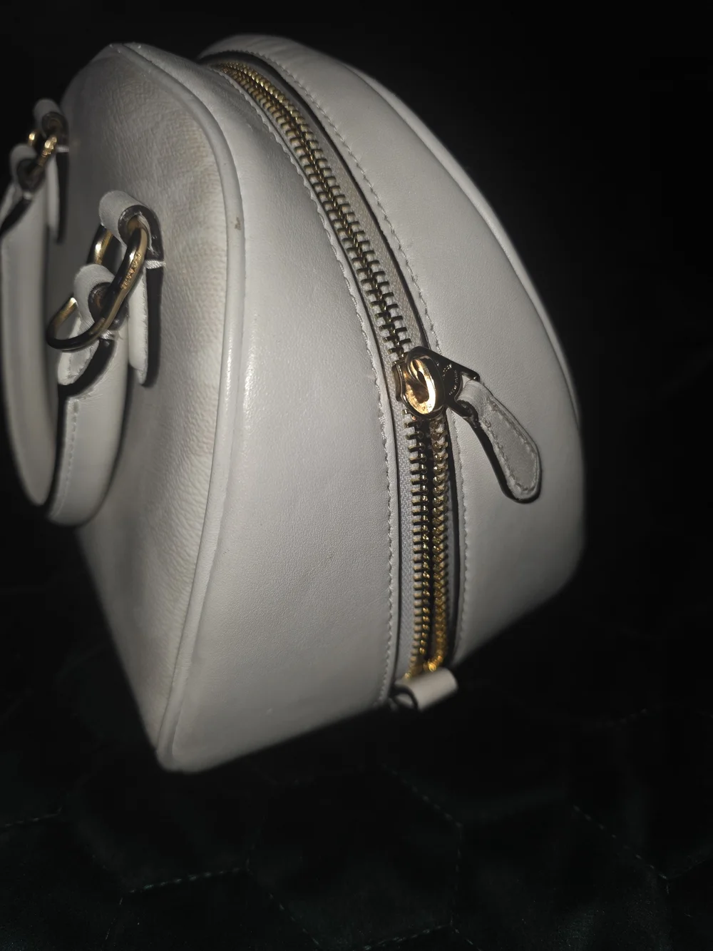 Coach Sydney Satchel Glaxier White Signature Dome Satchel Bag Purse